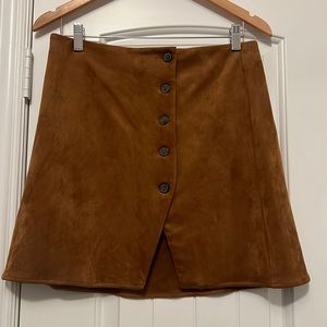 Brown suede skirt